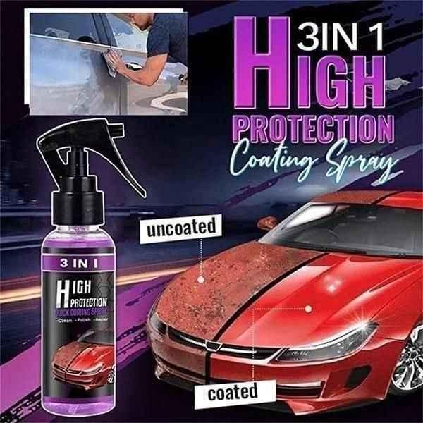 NGenEV 3-in-1 High Protection Quick Car Ceramic Coating Spray – Car Wax Polish Spray (200 ML, Pack of 3)